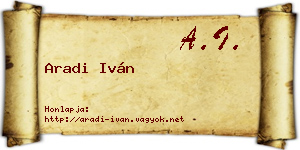Aradi Iván névjegykártya