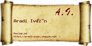 Aradi Iván névjegykártya