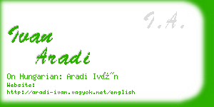 ivan aradi business card